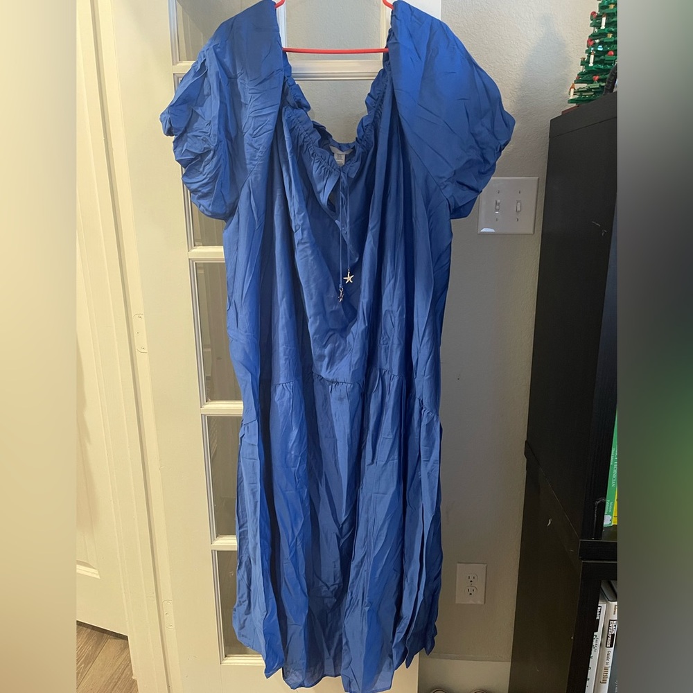 H&M Royal Blue Gathered Dress